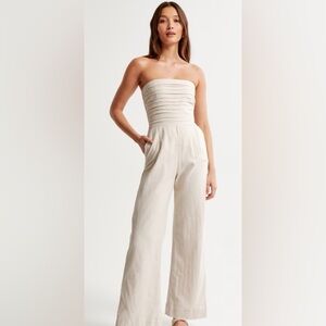 Abercrombie Emerson Ruched Strapless Jumpsuit
